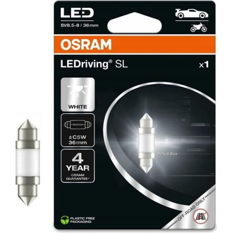 Ampoule Led C5W - 36 Mm - Température De Couleur 6000 K - Blanc Froid - Pour Applications Intérieures Et Non Routières - Lot De 2 (1/3)