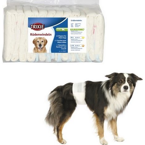 Couches pour chien mâles Désignation : Couche S-M (1 paquet) Taille : 30 à 46 cm Trixie 23641