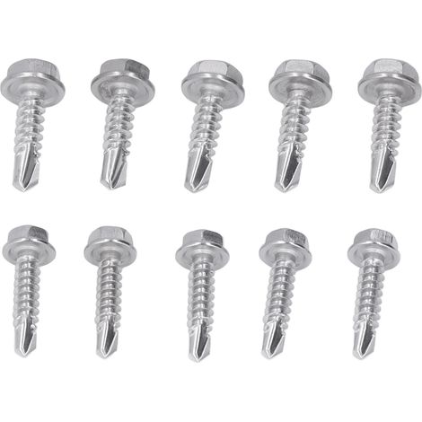 Vis autoperceuses inox A2 401, 4.2x19mm et 4.8x19mm, tête hexagonale, pour fixations métal et bois (1/5)