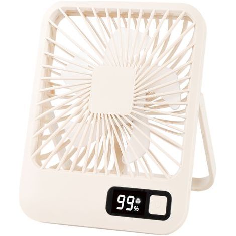 Q3 Tischventilator, tragbarer persönlicher Ventilator mit Digitalanzeige, 5 einstellbaren Windgeschwindigkeiten, elektrischer Ventilator, USB-aufladbar, für Zuhause und Büro (1/5)