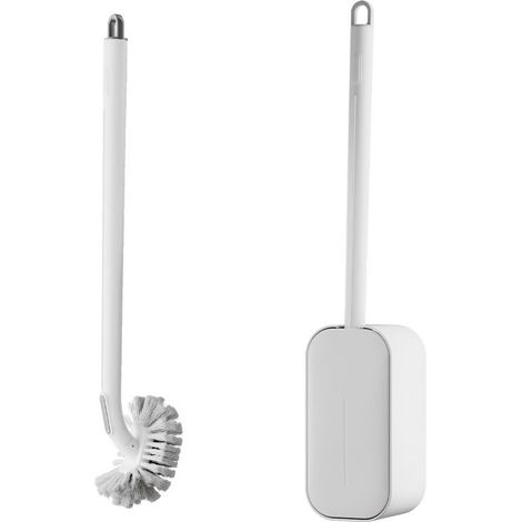 Brosse WC avec support - Brosse WC - Brosse de toilette - Accessoires de salle de bain - Brosse WC - Blanche (1/5)