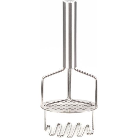 Pilon à pommes de terre, presse à légumes en acier, pilon à pommes de terre à poignée antidérapante en acier inoxydable à deux couches (1/5)