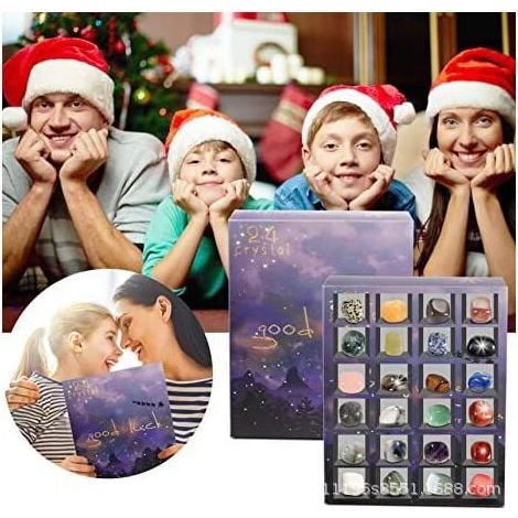 Weitere Weihnachtsdekorationen, Adventskalender 2023 und Mineralien-Adventskalenderstein, 24 Tage Weihnachtskalender mit Countdown voller Überraschungen, für Jungen, Mädchen und Erwachsene