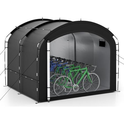 COSTWAY Tenda Rimessa per Biciclette, Copertura Esterna per Biciclette con Tessuto Impermeabile, Doppie Porte con Cerniera, Borsa per Trasporto, Rifugio Portatile per Biciclette in Giardino, Prato (1/5)