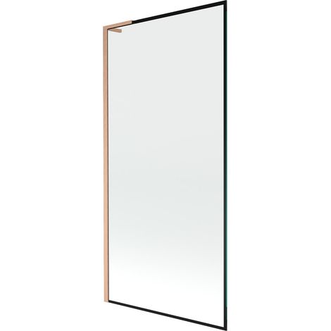 Mexen Next L paratia per vasca da bagno a 1 anta 90 x 150 cm, cornice nera, rame spazzolato - 895-090-000-03-70-65 (1/5)