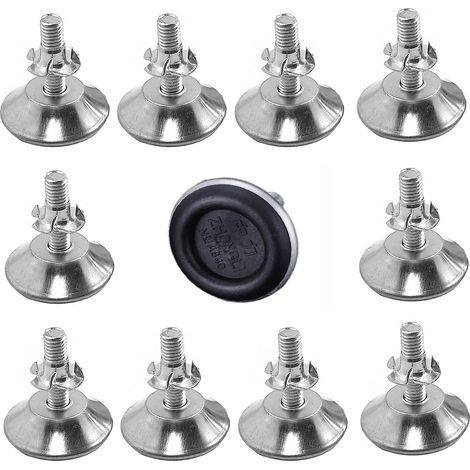 10 pieds de nivellement réglables M8x20x40 mm avec écrous à griffes, adaptés à la protection des sols de meubles, tables, armoires, cuisines et salles de bains. Eph (1/5)