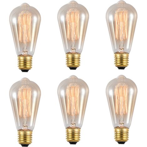 6 Ampoules Vintage ST64 E27 40W 110V - Lot de 6 pour Décoration Intérieure Rétro (1/5)