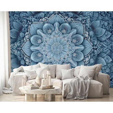 Fototapete Mandala Abstrakt, für Wohnzimmer und Schlafzimmer, 150 x 105 cm – Komplettset inkl. Kleister & Anleitung (1/5)