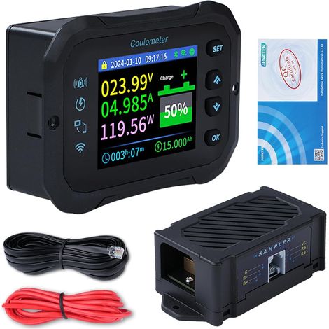 Moniteur de batterie 600A wifi 12V 24V 36V 48V 72V surveillance de la batterie 10-100V voltage affichage app remote control protection batterie caravane guard alarmes (1/5)