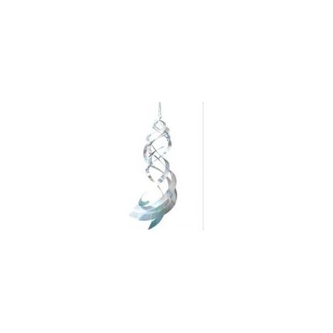Set mit 3 spiralförmigen, silbernen Mylar-Vogelabwehrvorrichtungen, reflektierenden Aufhängevorrichtungen zur Abschreckung von Vögeln - Crezuo (1/4)