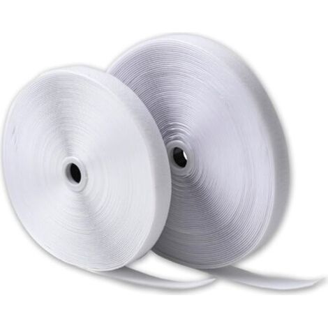 Ruban Auto-Agrippant - Bande Velcro 20 mm Blanc - 25 Mètres - Pour Ameublement Maison Vêtements - Sans Colle (1/5)