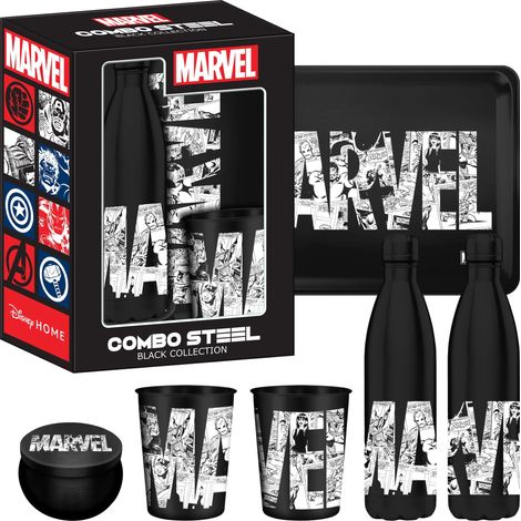 Coffret Cadeau - Bouteille Isotherme + Plateau Métal + Petite Boîte Métal + Gobelet Métal – Licence Officielle (1/2)