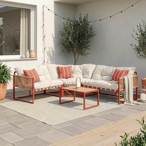 Salon de jardin Karg rouge beige casa.pro (1/5)