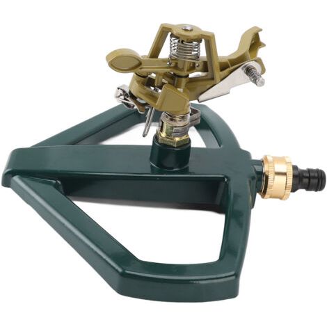 Rosvola Arroseur rotatif pour pelouse de cour, Rotation à 360 degrés, couverture réglable de grande surface, jardin automatique jaune. (1/5)