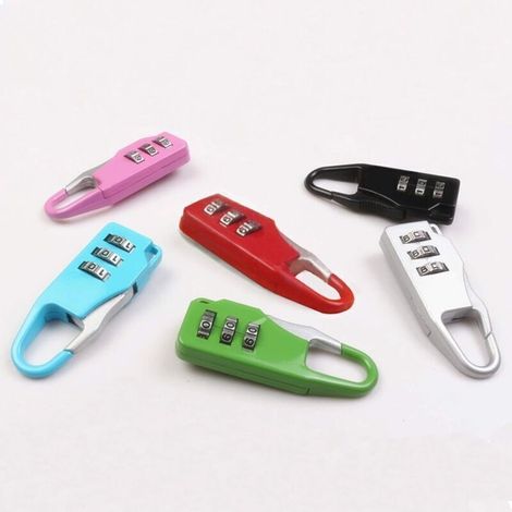 Cadenas à combinaison 3 chiffres antivol – Lot de 6 unités colorées, idéal casiers, salle de sport, école et rangement