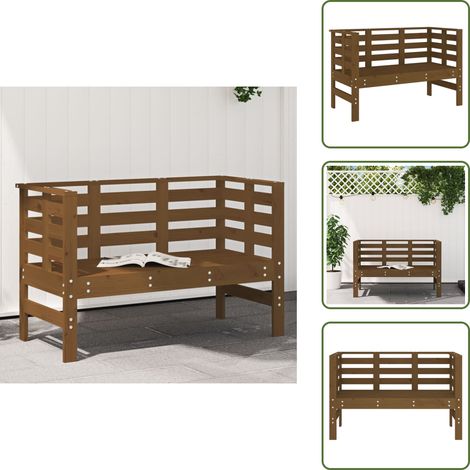 The Living Store Panca da Giardino Ambra 111,5x53x71 cm Legno Massello di Pino - Panca da patio