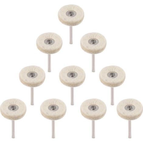10Pcs Roue de polissage 25mm Laine Feutre Polissage Roues Foret Grinder Roues Brosses Outil Rotatif Avec Poignée (1/3)