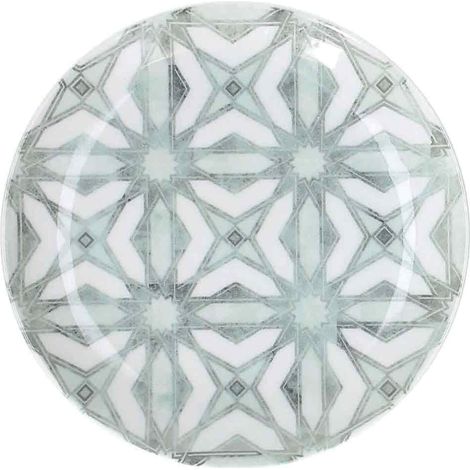 Assiette à dessert 20 cm Teal en porcelaine multicolore ligne méditerranéenne
