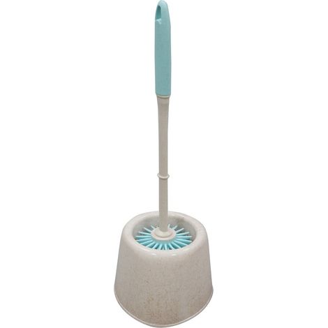 Pro Clean Anti-Bacteria Rubber Toilet Brush and Holder, Blue (1/4)