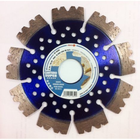 Disco de diamante MUSSOL cantero super 115mm eje 22,2 mm