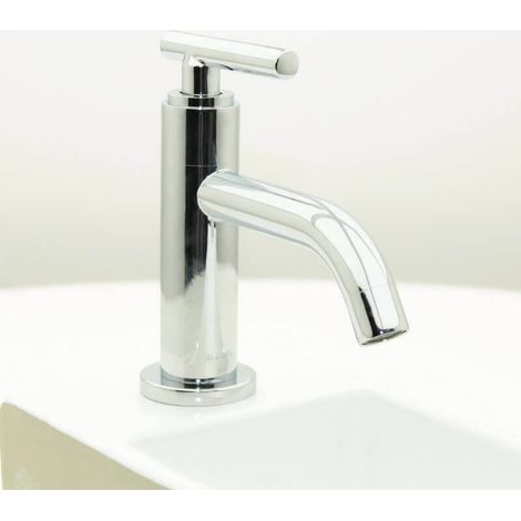 Rue Du Bain – Robinet lave main eau froide – Corps et poignée en laiton chromé – Hauteur totale 15,2 cm – Saillie du bec 13,7 cm