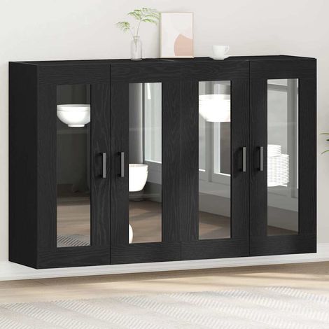 Wandschränke 2 pcs Schwarz Eichen-Optik 69,5 x 34 x 90 cm