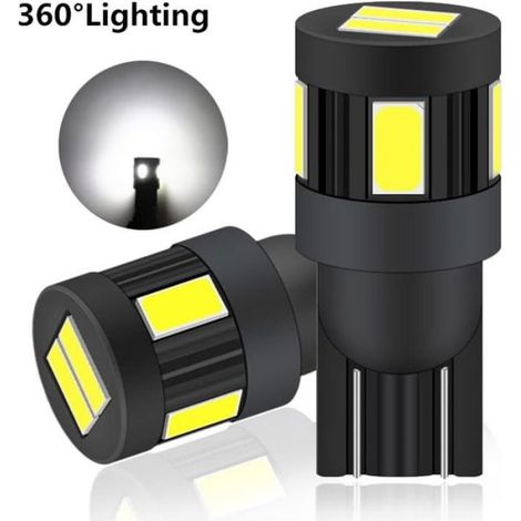 Ampoule t10 w5w led 12V 24V Blanc 6000K, Pas De Polarité Conçu pour 2825 194 168 158 (4 pcs) [Classe énergétique A+] (1/5)