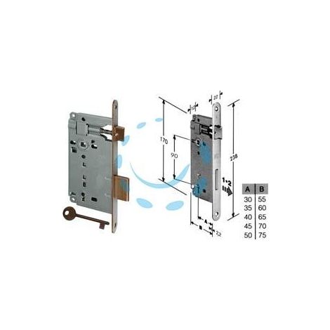 SERRATURA A BUSSOLA PATENT DA INFILARE BORDO TONDO BRONZATO - mm.50 (B.00591.50.22)
