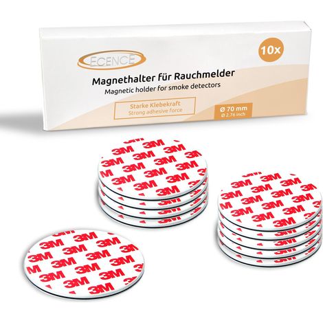 10x Magnethalterung 70mm für Rauchmelder Feuermelder Magnet-Befestigung (1/4)