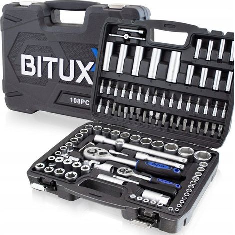 Set di chiavi a bussola in custodia con cricchetto, 108 pezzi