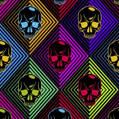 Tela decorativa para exteriores tipo oxford con estampado de calaveras sobre fondo de color. (1/5)