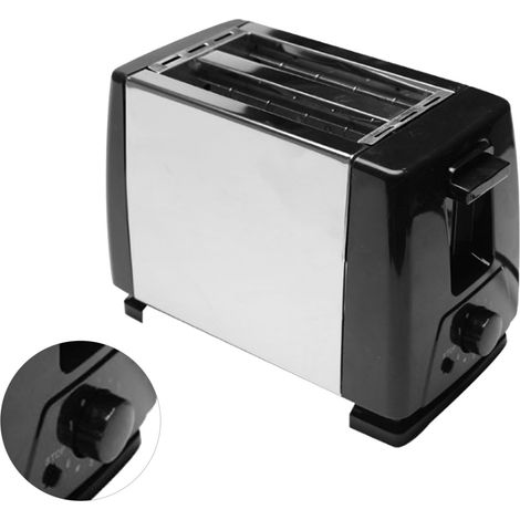 Grille-pain 2 tranches fentes extra larges noir automatique machine à sandwich multifonction appareil petit-déjeuner EU 220V (1/5)