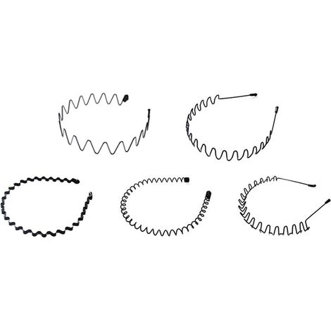 Bandeau unisexe en métal noir à spirale, 5 pièces, accessoire pour cheveux, coiffure ondulée invisible plaquée en arrière (1/4)