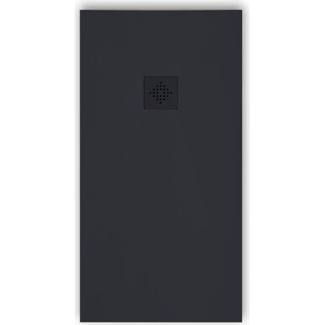 Piatto doccia ultrasottile 80 x 150 cm PURE in resina finitura ardesia antracite