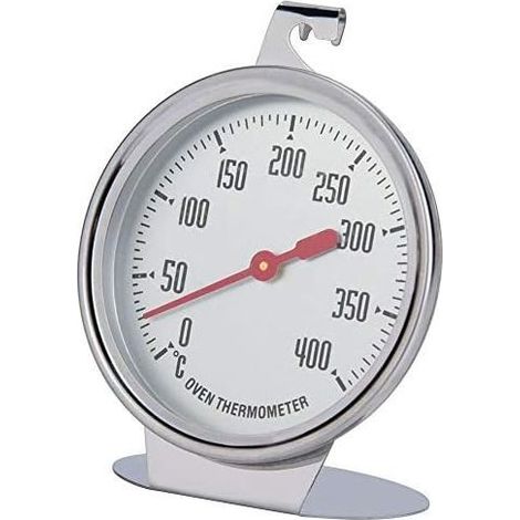 1 thermomètre de four, affichage analogique en °C/°F, cadran gros calibre 7 cm, sonde acier inoxydable, plage 0-400 °C, pour vérification précise de température four (1/5)
