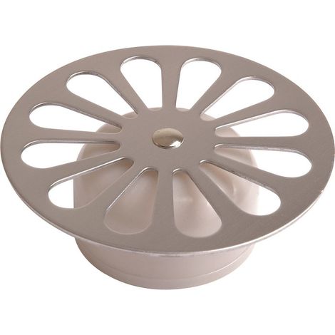 Ecolands – Grille à cloche inox 107 mm – Siphon de sol ABS 140 x 140 mm – Pour chantiers humides et espaces confinés