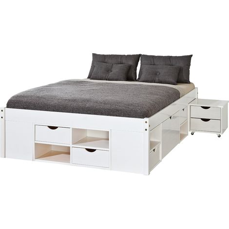 Till Doppelbett 180x200 cm einschl. 2 Lattenroste, weiss.