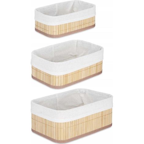 Ensemble de 3 paniers en bambou gris (1/3)