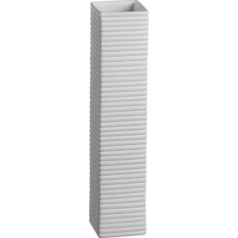VASO IN CERAMICA BLANQUE 8.5X8.5XH39CM