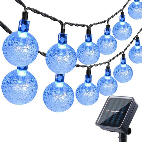 Solar-Lichterkette für den Außenbereich – 50 LEDs – 7 Meter – wasserdicht – 8 Modi – ideal für Gärten, Terrassen, Balkone und Partys – Blau [Energieklasse G] (1/5)