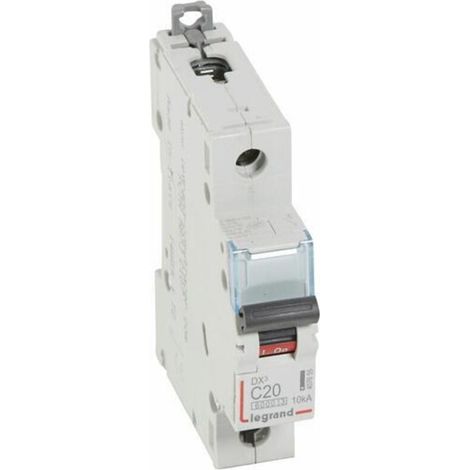 Disjoncteur DX36000 arrivée haute et départ bas à vis 1 Ple 230V à 400V 20A courbe C 1 module 407655 (1/3)