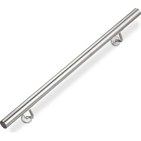 Corrimano da parete estensibile 100 cm con raccordi sicurezza per scale design senzatempo in acciaio inox spazzolato 130008429