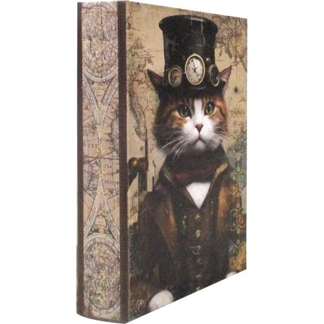 Signes Grimalt Cajas De Libro Decoracion  Caja Libro Gato Cajas Libro Marrón 26x17x5cm 34412
