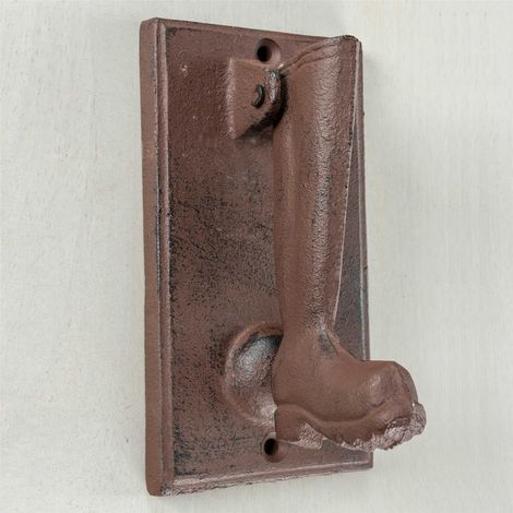 HOMESCAPES Türklopfer antik Stiefel braun 821g