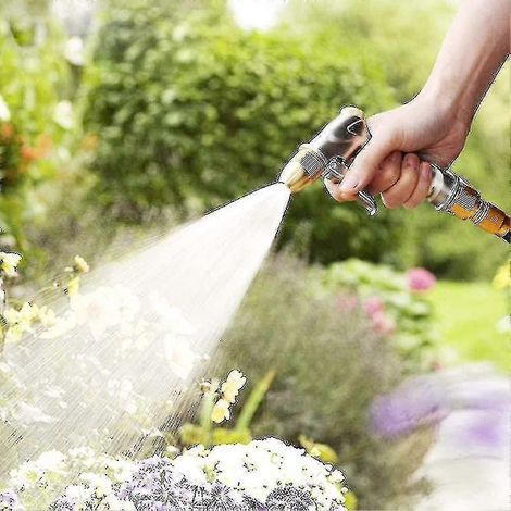 Upgrade Garden Hose Nozzle Sprayer, 100% Heavy Duty Metal Handheld Water Nozzle High Pressure In 4 Spraying Modes For Hand Watering Plants And Lawn, C (1/2)