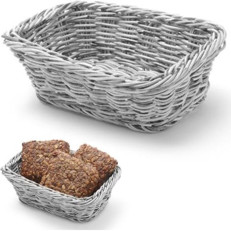 Cesta de pan rectangular de polipropileno, gris, 190x130x60 mm - Hendi 426784 (1/4)