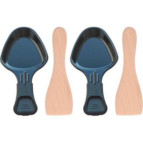 Ersatzteil - Satz von 2 Raclette-Pfännchen und 2 Holzspateln - - TEFAL, MOULINEX (1/2)