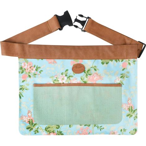Tablier à outils Design - En toile de jute - Avec ceinture, poche centrale et fermeture à clip - 46 x 1 x 34 cm - Pour travaux de jardinage (1/5)
