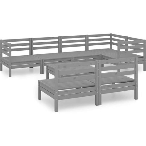Maison Exclusive - Juego de muebles de jardín 8 piezas madera de (1/5)