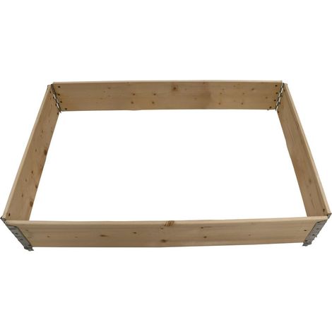 Hochbeet stapelbar, 120 x 80 x 19,5 cm, natur verzinkte Scharniere (1/4)
